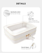 Clear Sunscreen Makeup Bags Pouch, TSA Approved Toiletry Bag with Zipper, Portable Make Up Organizer Traveling Compact Car Bag for Beach Essentials(Clear-White)