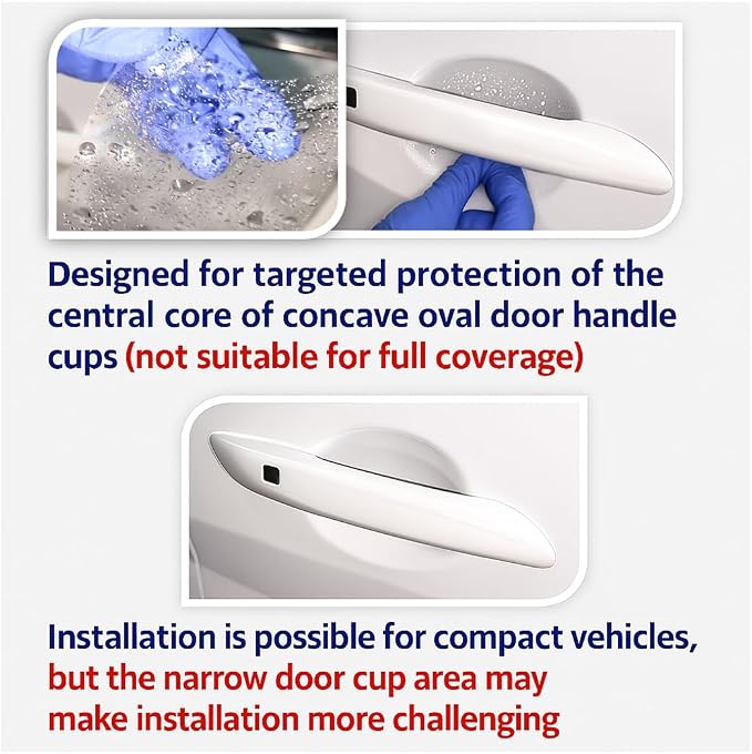[3M]-5pcs(Pro) Customized Car Door Handle Cup Protector Made with 3M Paint Protection Film Pro Series, Clear(Transparent), Anti Scratch, Universal Fit for Most Cars (Clear Pro/5pcs)