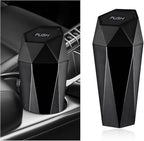 Car Trash Can with Lid, Diamond Design Leakproof Vehicle Cup Holder Garbage Can, Waterproof Trash Bin Mini Portable Garbage Organizer for Cars Homes Offices Bedrooms (Black)