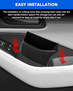 Door Side Storage Box for 2021-2025 Nissan Rogue Accessories Door Organizer Handle Pocket Insert Tray Copilot Armrest Phone Container with Black Mat(Note:Just Fit Copilot Passenger Seat Only)