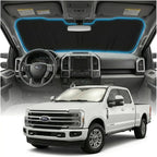 for Ford F250 F350 Sun Shade Windshield Cover - Custom Fit F250 F350 Accessories 2017-2024 2025 Sunshade Foldable UV Protection & Heat Shield Sun Visor Accessories