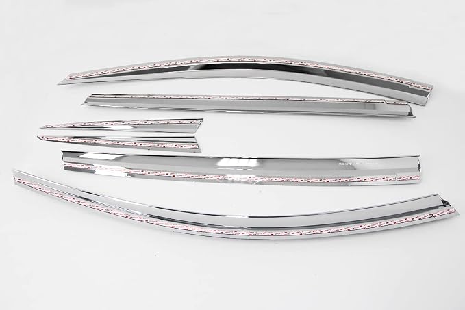 AUTOCLOVER Tape-On Rain Guards Window Visors 6 Pcs Set for Toyota Rav4 2013 2014 2015 2016 2017 2018 / Window Deflectors, Out-Channel Vent Shades (Chrome)