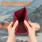 Car Trash Can, Silicone Portable Vehicle Side Door Garbage Container Trash Bin, Multifunctional Auto Interior Dustbin Garbage Can Storage Organizer, Universal Fit (Left/Red)