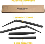 Window Visors for Jeep Renegade 2015-2024, Rain Guards Shields Vent Deflector Shade Dark Smoke 2016 2017 2018 2019 2020 2021 2022, Tape-On, 4PCS