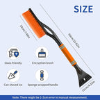26.7" Snow Brush & Ice Scraper for Car Windshield, Snow Brush with Squeegee, Detachable Snow Removal Tool with Comfortable Ergonomic Foam Grip for Cars, Suvs, Trucks, RVs