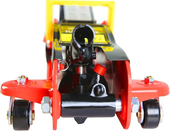 2 Ton Low Profile Floor Jack, Heavy Duty With Single Piston Quick Lift Pump, Steel Car Jack Adjustable Height 3.3"-15.2", Hydraulic Trolley 4000 LBS Capacity, Red