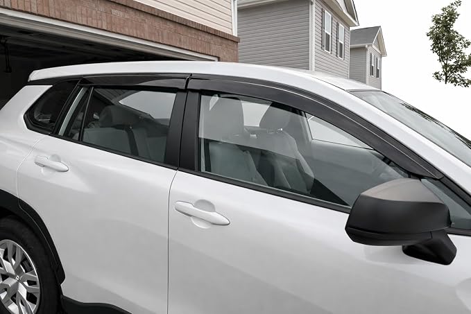 2022-2026 Tape-on Rain Guards for Toyota Corolla Cross Side Window Deflector Visors L LE XLE Hybrid S SE XSE Durable Tinted Vent Shade 2023 2024 2025