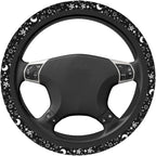 Black and White Star Moon Steering Wheel Covers Non Slip Neoprene Steering Wheel Protector Cover Universal 15 Inch for Men Women Car Truck