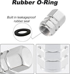 Aluminum Tire Stem Valve Caps Wheel Valve Covers Car Dustproof Tire Cap Cover Accessories, Universal for SUV, Car, Bike and Motorcycle，Hexagon Shape (4PCS Silvery)