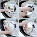 2PCS Mini Small Blind Spot Mirror,Yusheng 1.57"(40mm) Smaller Round HD Glass Convex Rear View Mirror,Strong Adhesive Mirror for Car, Vehicles(1-9/16"(40mm), Silver frame)