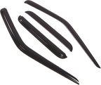 WD2-339 Dark Smoke 4 Pcs Set Window Visor (Outside Mount) Deflector Rain Guard Compatible with 2000-2004 Nissan Frontier Crew Cab