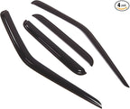 Outside Mount Window Vent Visors Rain Guards Compatible with Nissan Frontier Crew Cab 2000-2004 | Side Window Wind Deflectors Rain Shields | Smoke Tinted, 4 Pcs Set, DGWV-339