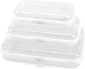 3 Pack Clear Hard Shell Zipper Case, Clear Zipper Pouches Waterproof Makeup Organizer & Travel Toiletry Bag, Diaper Bag Organizing Pouches, Plastic Pouch for Office Home Storage, LMS