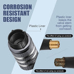 Tire Valve Stem Cap Cover - (5 Pack) Tire Air Cap Metal with Plastic Liner Corrosion Resistant Leak-Proof Rock and Roll for Car Truck Motorcycle Bike Grey