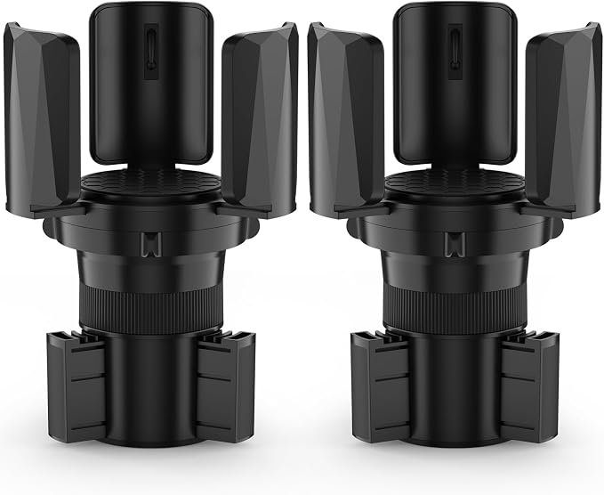 2Pack Cup Holder Expander with Expandable Arms, Fits 2.5-5.9" Bottles | Cup Holder Adapter Fits Owala/YETI/Hydro Flask/Stanley 12–64 oz; Most Large Bottles; Compatible with Round Cup Holders