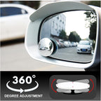 ZIMISI Round Blind Spot Car Mirror, 2" HD Glass Wide Angle Convex Mirror with Adjustable Stick, 360 Degree Frameless Rear View Mirrors for Car, SUV,Truck (Round)