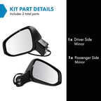 Driver & Passenger Side Power Heated Mirror Set Paint to Match with Puddle Light Compatible with 2019-2021 Toyota RAV4 TO1320385 TO1320389
