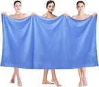 Extra Large Bath Sheet Towels, 40" x 80", Blue, Pack of 2 | Microfiber, Hanging Loop, Super Absorbent, Fast Drying, For Adult Sauna Hotel Beach Sports Fitness Yoga