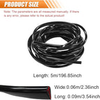 Car Door Edge Guards 16.4ft, Universal U-Shaped PVC Trim Strip Chrome Tape Self-Adhesive, Scratch Resistant Automotive Door Edge Molding Protection for Cars Truck SUV Weatherproof(Black-5M)
