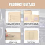 2 PCS Car Sun Visor Organizer, Small Auto Visor Organizer and Storage, Registration and Document Holder for Sunglasses, Card, Pen, Driver License, Car Accessories (Beige)