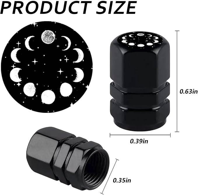 4Pack Spider Car Tire Valve Stem Caps Aluminum Valve Stem Covers Air Cap | Corrosion Resistant Car Valve Cap for Auto SUV Bike Motorcycle Valve Decor Spider Car Accessories Gifts