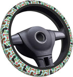 Elastic Steering Wheel Cover Car Accessories Cute Universal 15 Inch Absorbing Sweat Non-Slip Breathable for Man Woman, Cute Dachshund Floral