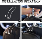 Auto Hooks Bling Car Hangers Organizer Seat Headrest Hooks Strong and Durable Backseat Hanger Storage Universal for SUV Truck Vehicle 2 Pack (AB)