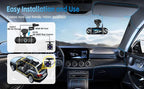 4 Channel Dash Cam Front and Rear Left Right, 360° View 1080P Car Dash Camera, Super Night Vision, G-Sensor,170° Wide Angle, Loop Recording, 24H Parking Monitor, WiFi & APP Control, 64GB SD Card