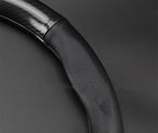 Steering Wheel Cover, Universal 15 Inch Fashion Sport Microfiber Leather Carbon Fiber Auto Car Steering Wheel Cover for Men, Anti-Slip Car Interior Accessories, Black