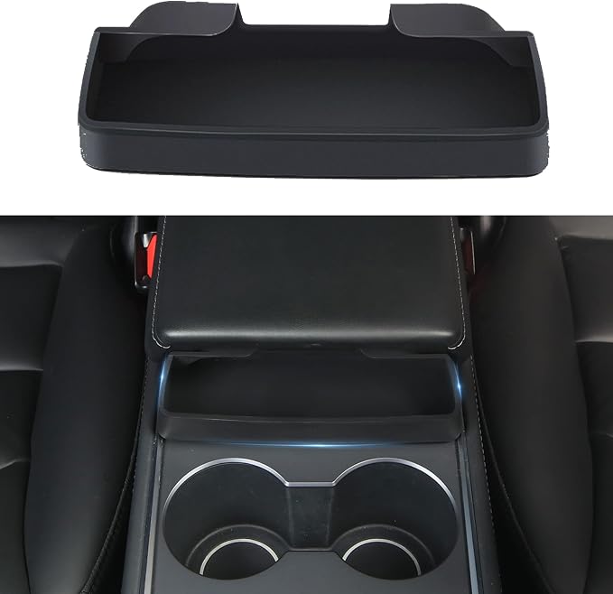 for Tesla Model Y 2024-2020 and Model 3 2023-2017 Accessories Center Console Organizer Tray Armrest Storage Box Silicone Sunglasses Coin Holder