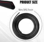 Car Door Edge Guards, Car Door Protector, 32Ft Rubber Seal Protector U Shape Edge Trim, Anti-Collision Auto Door Entry Guard Protective Strip Universal for Most Vehicles (Black, 10M)