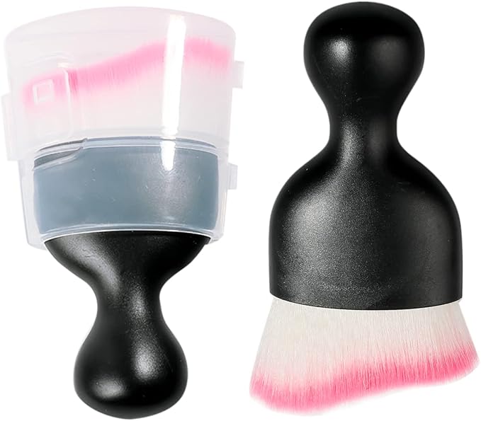 Car Interior Detailing Brush,Soft Bristle Cleaning Brush Car Detailing Brush Dusting Brush,Car Interior Cleaning Tool,Auto Detail Brush Car Dash Duster Brush (Black&Pink with Cap)
