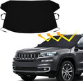 Car Windshield Cover Large Enhanced 600D Oxford Fabric Windshield Frost Cover for Ice and Snow Frost Waterproof Wiper Front Window Protects UV Sunshade Cover for Most Cars SUV Vans (75" x 46")
