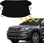 Car Windshield Cover Large Enhanced 600D Oxford Fabric Windshield Frost Cover for Ice and Snow Frost Waterproof Wiper Front Window Protects UV Sunshade Cover for Most Cars SUV Vans (75" x 46")