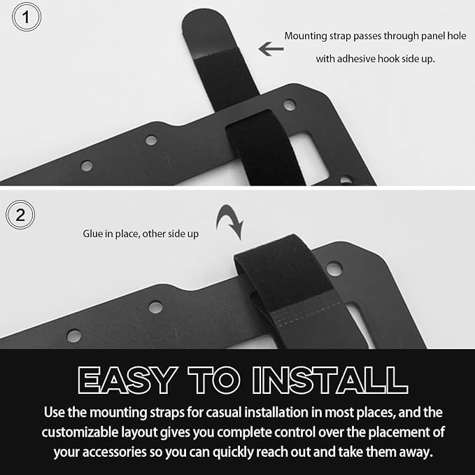Yourkar Car Rigid MOLLE Panel, Sun Visor Panel Holster Tactical Gear Holder MOLLE EDC Organizer, Rigid Panel Frame Modular Storage Pouch for Auto Visor, Car Accessories