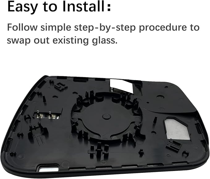 Left Driver Side Heated Convex Mirror Glass Replacement For 2019 2020 2021 Dodge Ram 1500 - Power Heated, with Backing Plate, Replace 68402036AA 68402037AA