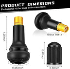 150 Pieces TR413 Valve Stems Tubeless Bulk Rubber Snap-in Valve Stems for 0.453 Inch Rim Holes, Black Standard Length Replacement Tool for Car Tubeless Replacement