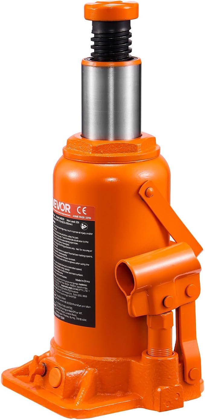Hydraulic Bottle Jack, 20 Ton/44092 LBS All Welded Bottle Jack, 7.5-14 inch Lifting Range, with 3-Section Long Handle, for Pickup Truck, Truck, Car, RV, Auto Repair, Industrial Engineering