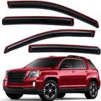 Extra Durable Clip-on in-Channel Auto Vent Window Visor, Fits 2010-2017 GMC Terrain, UV Protection Rain Guard, Original Wind Deflector, No-Drill Easy Install, Dark Smoke, 4-Pcs