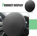 Car Steering Wheel Cover Sun Shade, Anti-heat & Waterproof Steering Wheel Protector, Thickened Composite Scratch-resistant Protective Cover, for Most Cars, Trucks, SUVs (Black)