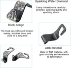 Mandark 4PCS Bling Car Seat Headrest Hooks, Crystal Rhinestone Vehicle Seat Back Hanger for Grocery Purses Handbags, Diamond Auto Seatback Storage Organizer Hanger, Universal for Most Cars (Red)