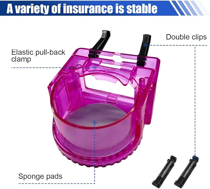 YoRise Air Vent Cup Holder for Car, Multifunctional Water Bottle Bracket with Mounting Clips, Car Air Conditioner Vent Drink Cup Holder Expander, Fit for Most Cars with Horizontal Blade Vents (Pink)