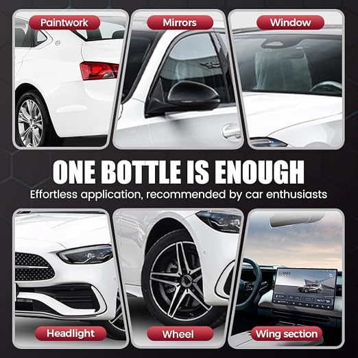 Glass Polishing Liquid D1,2025 New Car Glass Polishing Compound Windshield Cleaner Glas Oil Film Remover with Sponge,Auto Glass Polish Removes Swirls, Scratches, Wiper Marks & Oil Film (2)