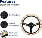 Cowgirl Western Steering Wheel Cover, Non Slip Polyester Car Wheel Protector for Car SUV Truck, Universal 15 Inch