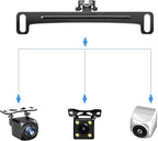 Universal Car Rear View Camera License Plate Bracket, Upgraded Full Stainless Steel Backup Camera Mount, Dash Cam Mirror Accessory, Only Installation Holder