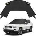 Windshield Window Snow Cover with 2 Hooks and 2 Mirror Covers Ice and Snow Front Window Sunshade Cover Fit for SUVs, Trucks, Cars (Black-SUVs)