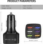 Car Charger Adapter, 6 USB Multi Port, Fast Charger, Include QC 3.0 and 5 Other Ports, Car Interior Accessories, Fit for iPhone 17/16/15/14/13Pro Max, Samsung, Android (Black 2pcs)