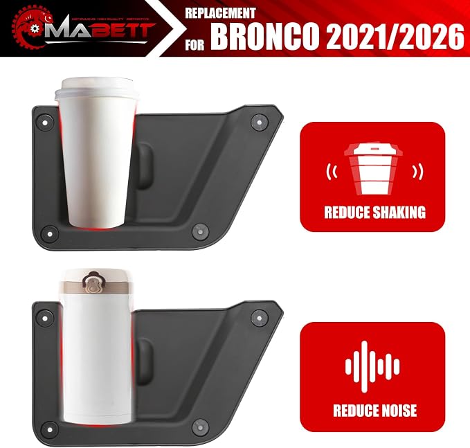 Rear Door Pocket for Ford Bronco Accessories 2026 2021-2025, Side Door Storage Box fit Bronco 4-Door, Drilling Required, Black