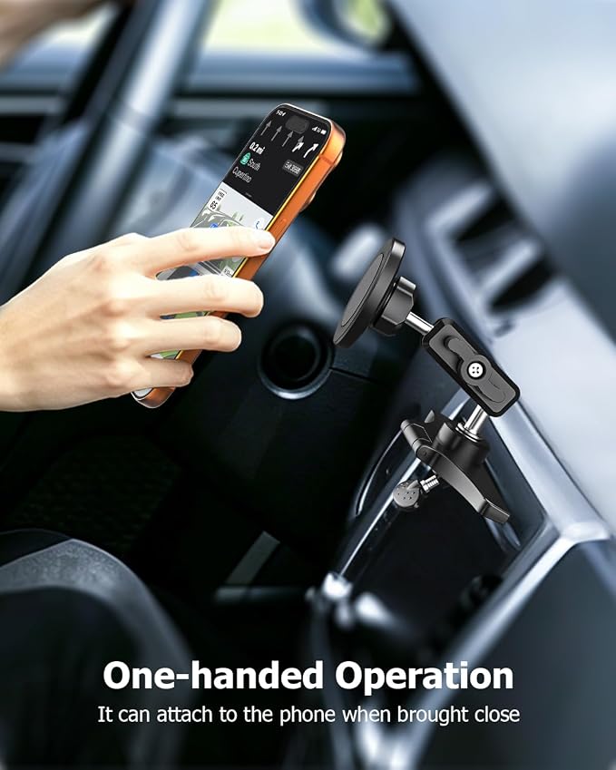 CD Slot Phone Holder for Car Magnetic [Driver and Passengers can Use] Magnet Car Phone Mount CD Player with Adjustable Aluminum Arm for All iPhones & Android Cell Phones