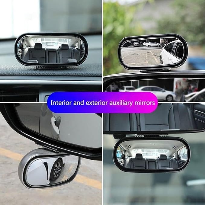 Stick on Blind Spot Car Rearview Mirror, Adjustable Convex Wide Angle Blindspot Car Mirror for SUV Trucks